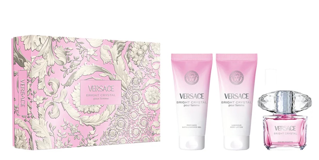 Versace Cofanetto Bright Crystal Eau de Toilette 50ml con Body Lotion 50ml e Shower Gel 50ml