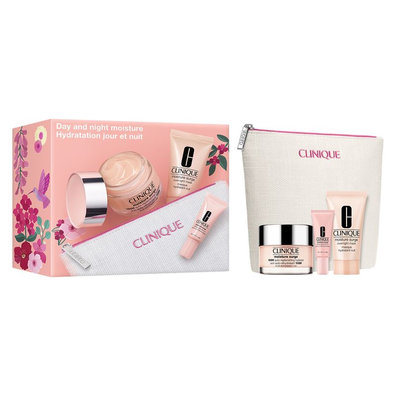 Clinique Moisture Surge Routine-Set con Moisture Surge™ 100H 50ml, Overnight Mask 30ml e Active Glow Serum 5ml