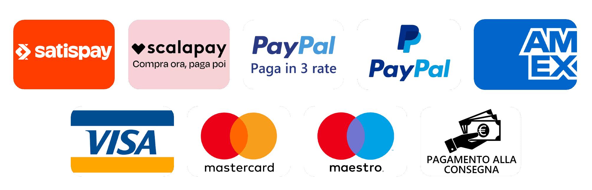 Metodi di pagamento accettati