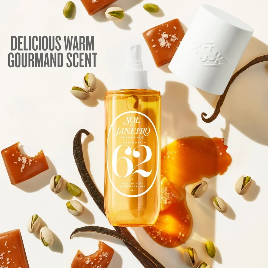 Acqua Profumayta Sol de Janeiro Cheirosa 62 con pistacchio vaniglia e accordi gourmand