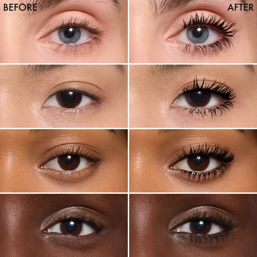 Effetto prima e dopo del mascara Dior Diorshow sulle ciglia